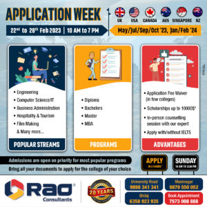 rao application week study aborad