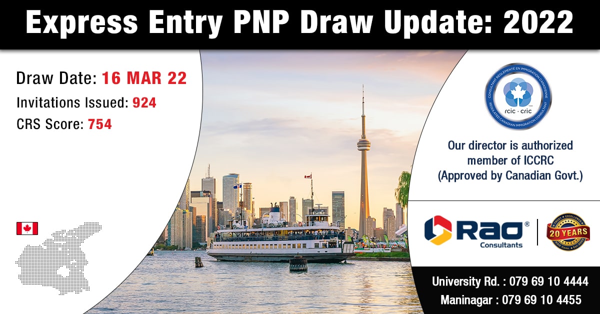 A total of 924 PNP candidates receive invite for Express Entry from Canada on March 16, 2022