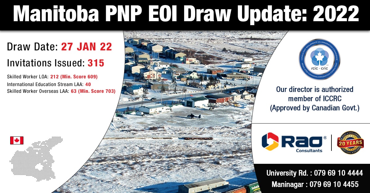 Manitoba draw update 2022 – 315 immigration candidates invited under Provincial Nominee Program