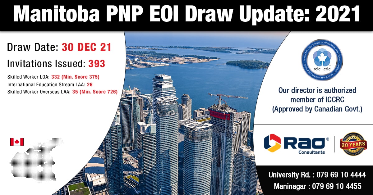 Manitoba’s PNP Draw 2021 – 332 Candidates invited under Provincial Nominee Program